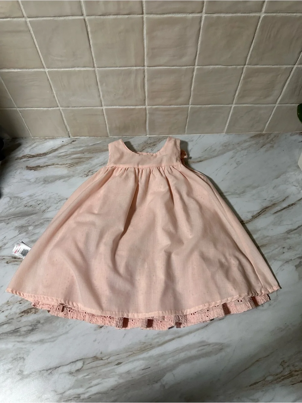 Joie Baby Girls Pink Eyelet Ruffle Tiered Dress 18-24M